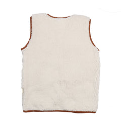 Cream Fleece-Fleece Vest