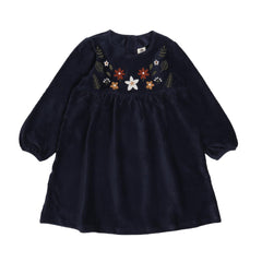 Cord Navy - Embrodered Dress