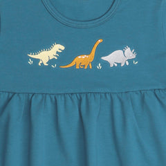 Running Dinosaurs-Babydoll Dress